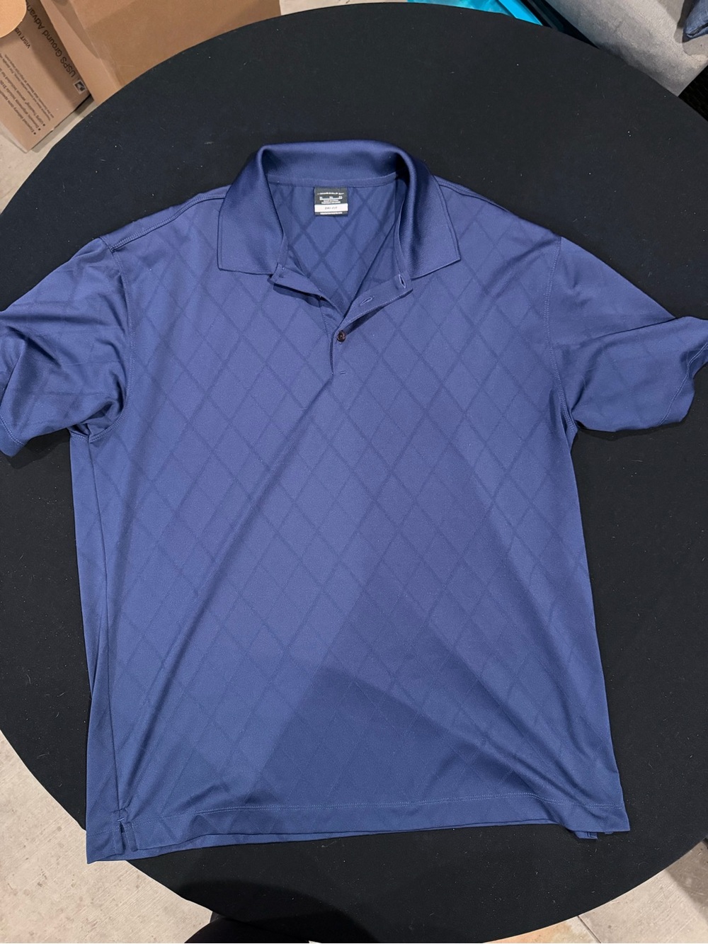 Nike Men's Navy Diamond-Texture Polo
